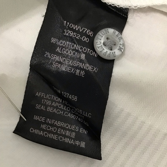 Affliction White Men's Shirt Jacket with Gray/Black Embroidery - Picture 11 of 16